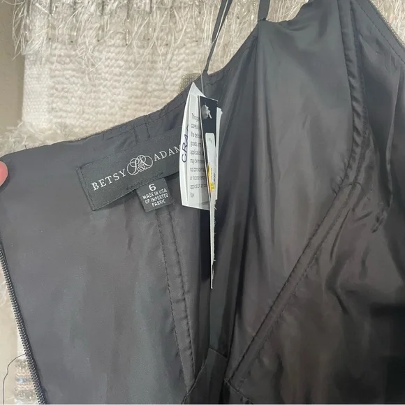 Betsy & Adam Womens Metallic Hi-Low Evening Dress - Picture 12 of 14